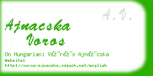ajnacska voros business card